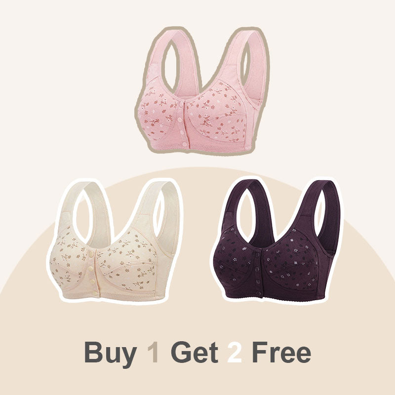 Comfortable & Convenient Front Button No Steel Ring Bra