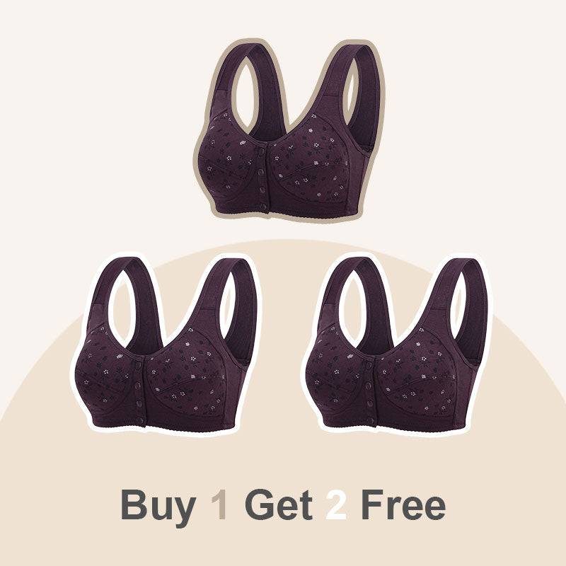 Comfortable & Convenient Front Button No Steel Ring Bra