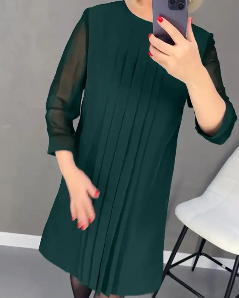 50% OFF | Mid Sleeve Straight Dress