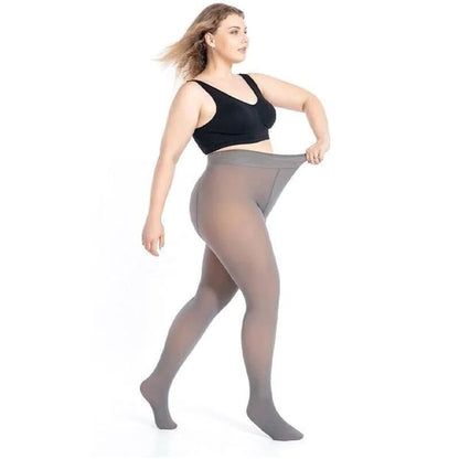 Flawless Legs Gefälschte, durchscheinende, warme, mit Plüsch gefütterte elastische Strumpfhose