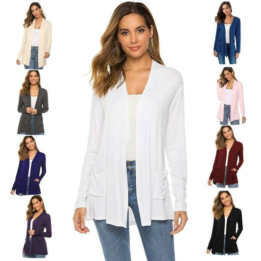 Women's lightweight long-sleeved cardigan top