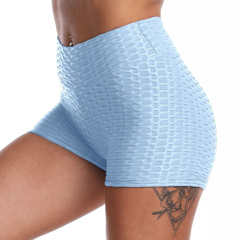 High Waist Jacquard Bubble Yoga Shorts