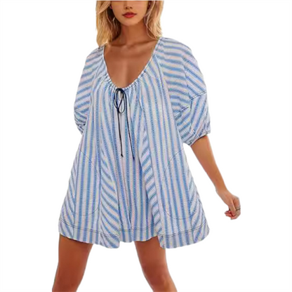 Puff Sleeves V Neck Rompers for Women