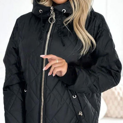 ❄️Winter Specials❄️ Modischer hüftlanger Parka-Mantel für Frauen mit hohem Halsausschnitt