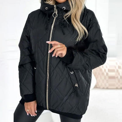 ❄️Winter Specials❄️ Modischer hüftlanger Parka-Mantel für Frauen mit hohem Halsausschnitt