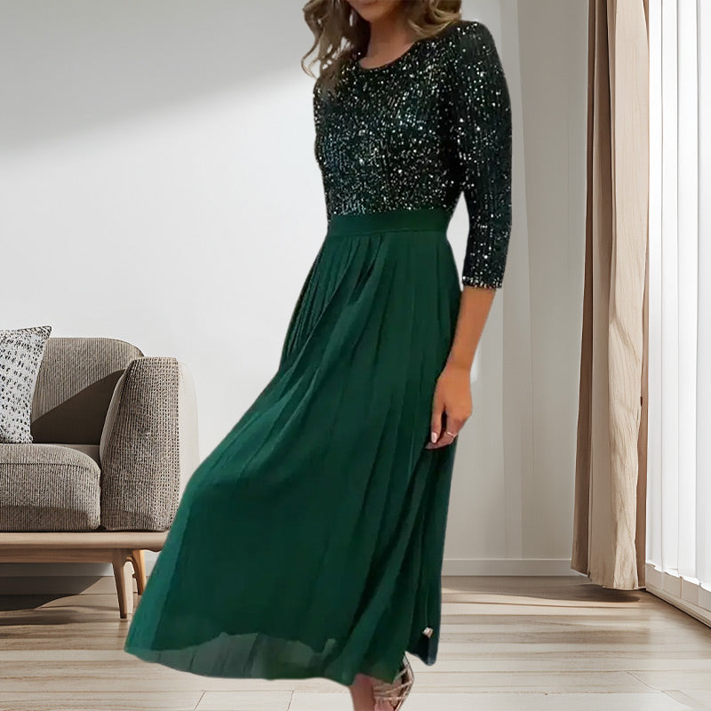 💃Damen Midikleid aus Tüll mit Pailletten✨