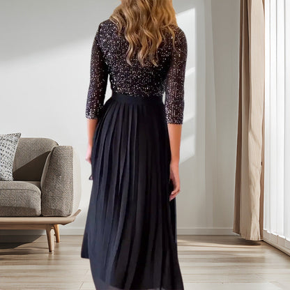 💃Damen Midikleid aus Tüll mit Pailletten✨