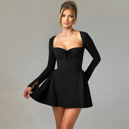 Slim-Fit Long Sleeve Bustier Dress