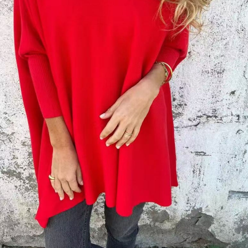 🌈 2 pieces free shipping🌈Women's Long Sleeve Knitted V-Neck Loose Long Top（50% OFF）